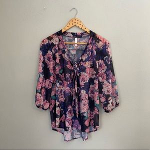 Sheer Floral Blouse